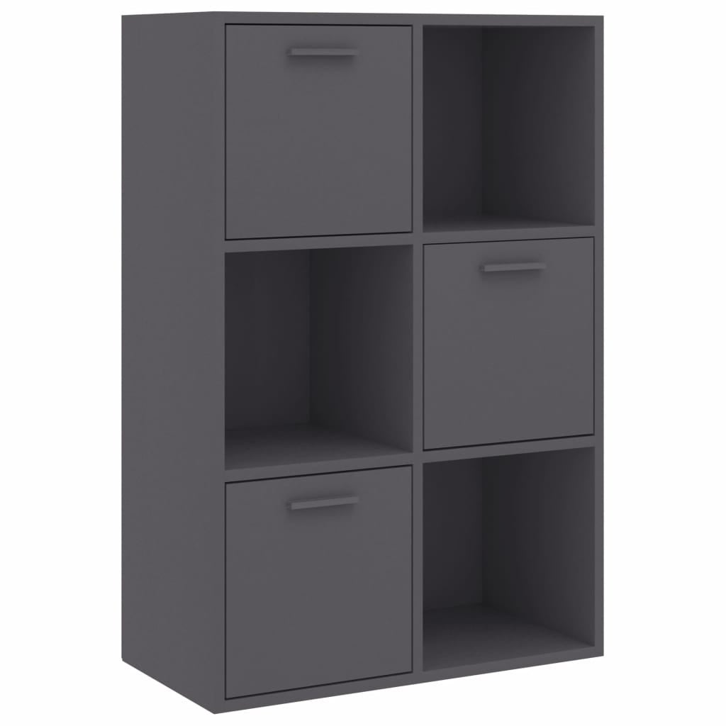 vidaXL Storage Cabinet Gray 23.6x11.6x35.4 Chipboard - - 31506755