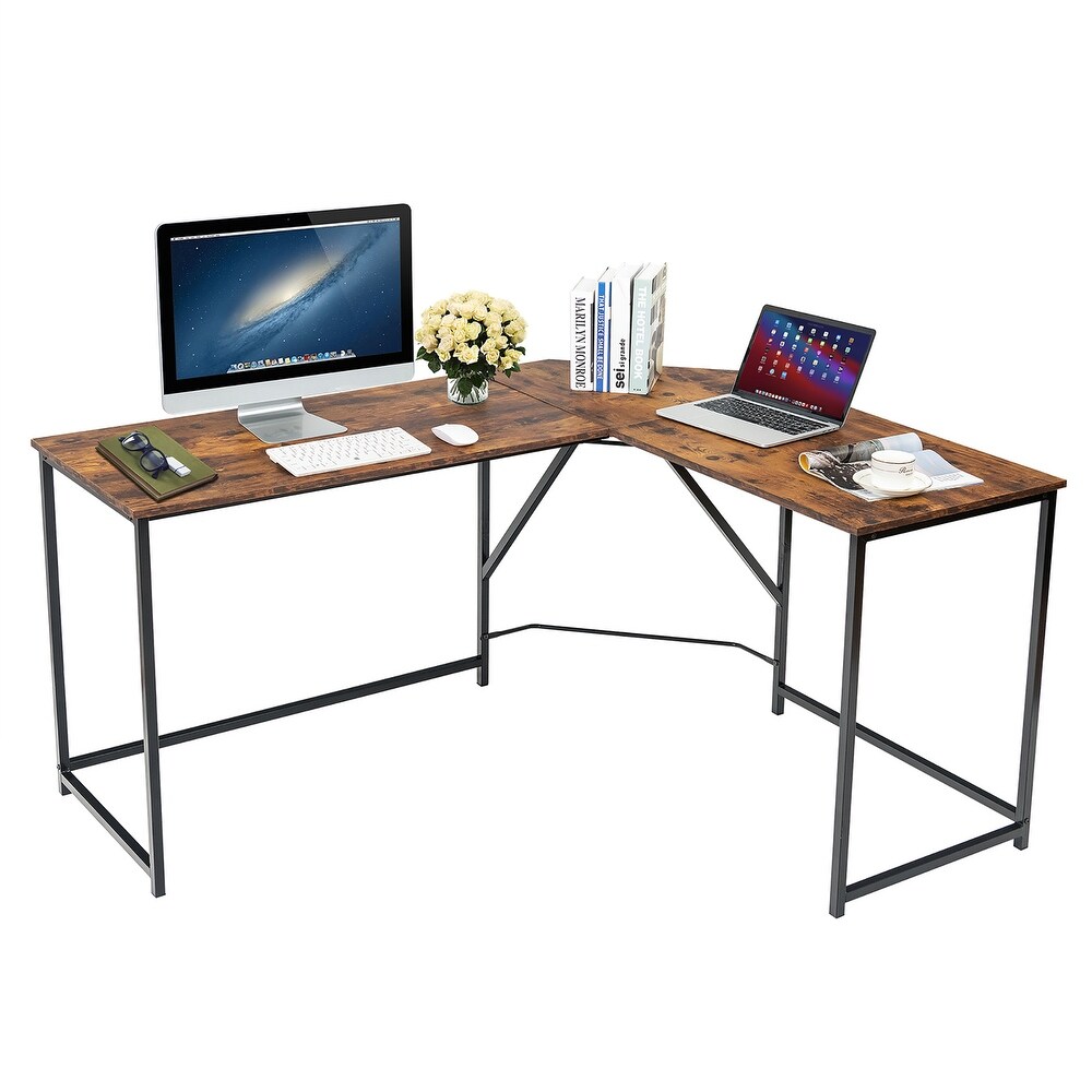 L Shaped Corner Computer Desk 58 Inch Computer Workstation