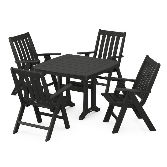 Polywood Vineyard Folding 5-Piece Dining Set with Trestle Legs PWS992-1