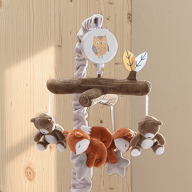 Lambs amp Ivy Sierra Sky Brown Bear fox Musical Baby Crib Mobile Soother Toy