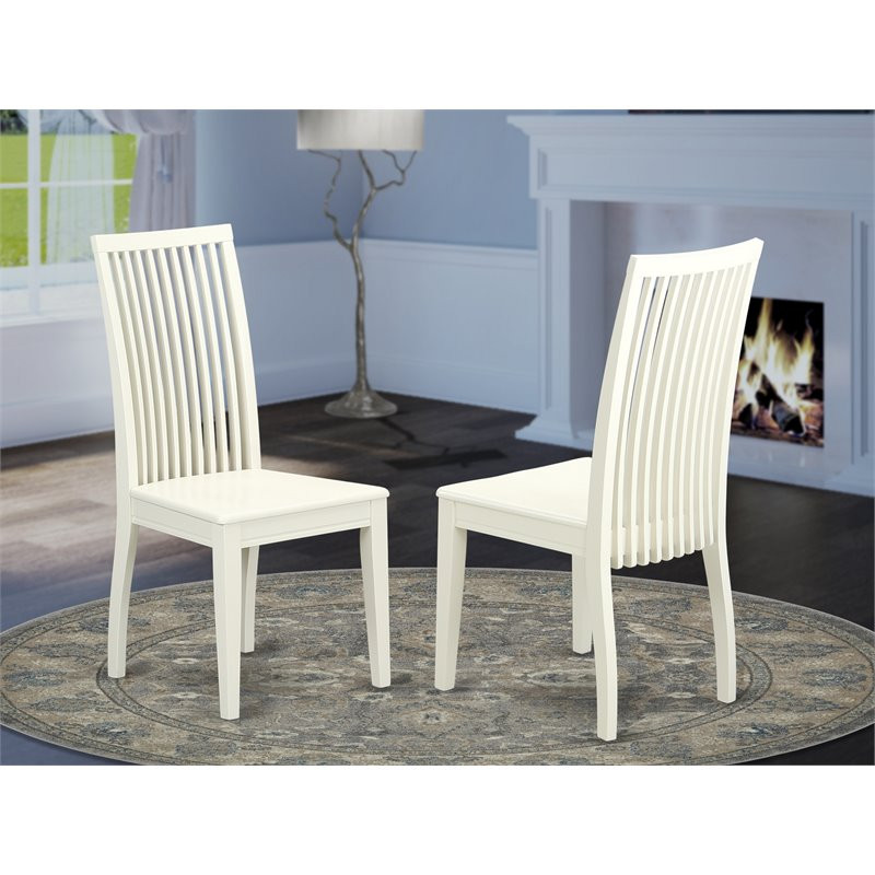 East West Furniture Ipswich Wood Dining Chairs in Linen White (Set of 2)   Transitional   Dining Chairs   by Homesquare  Houzz