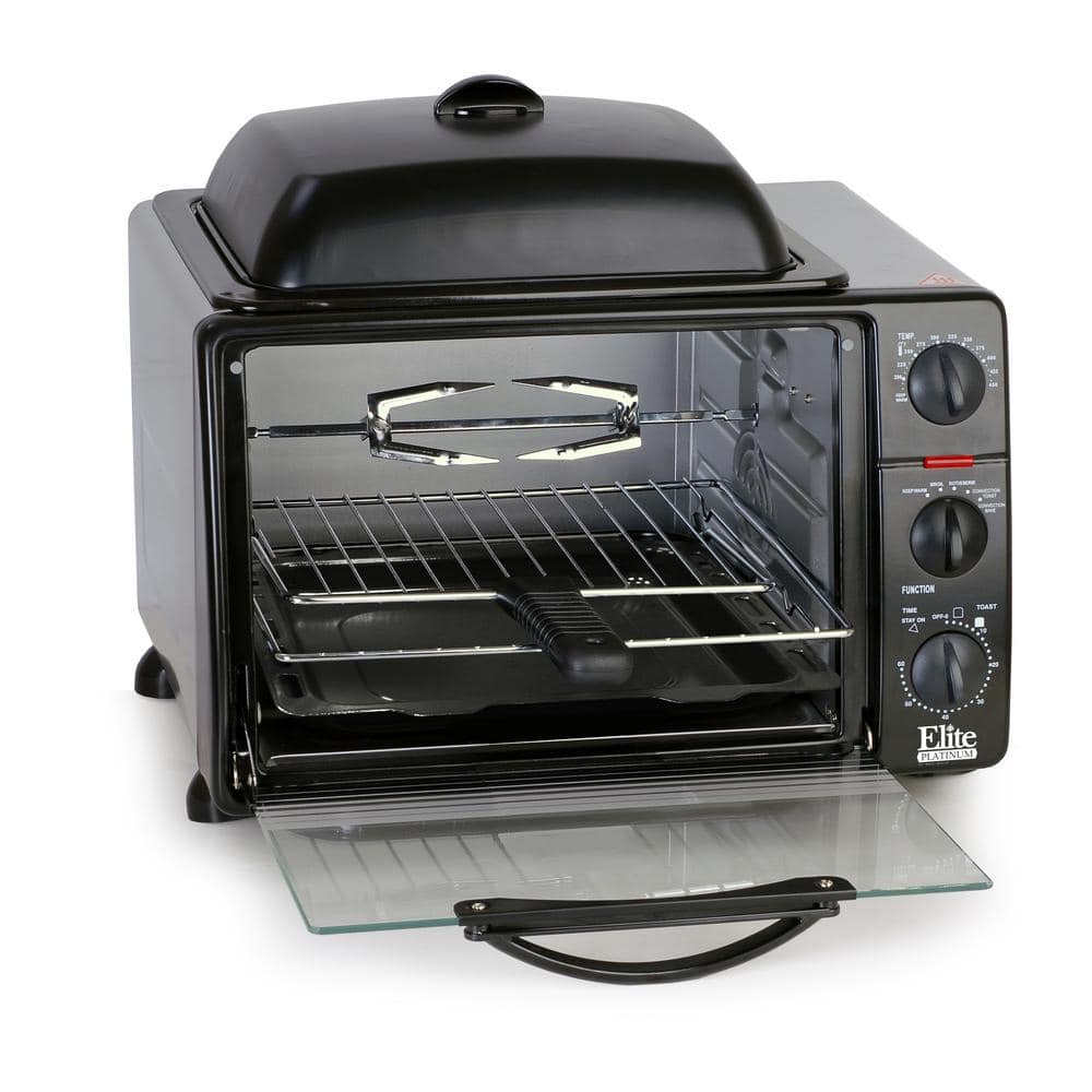 Elite Platinum Platinum 0.8 cu. ft. Black Multi-Function Toaster Oven with Griddle ERO-2008SZ