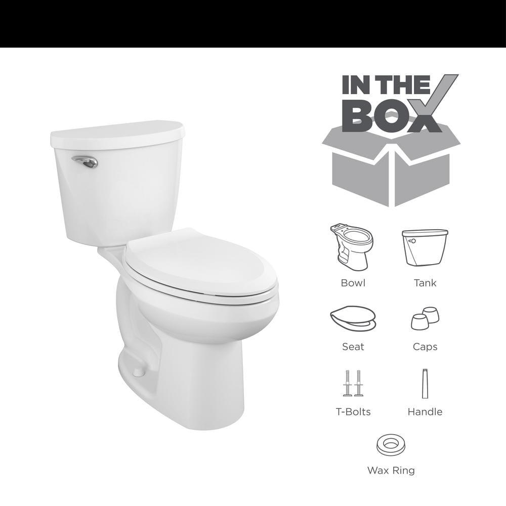 American Standard Reliant 2piece 128 GPF Single Flush Chair Height Elongated Toilet in White Seat Not Included