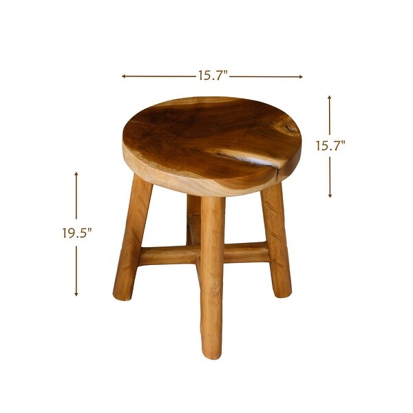 Greenage Teak Stool Side Table Handmade Natural Plant Stool