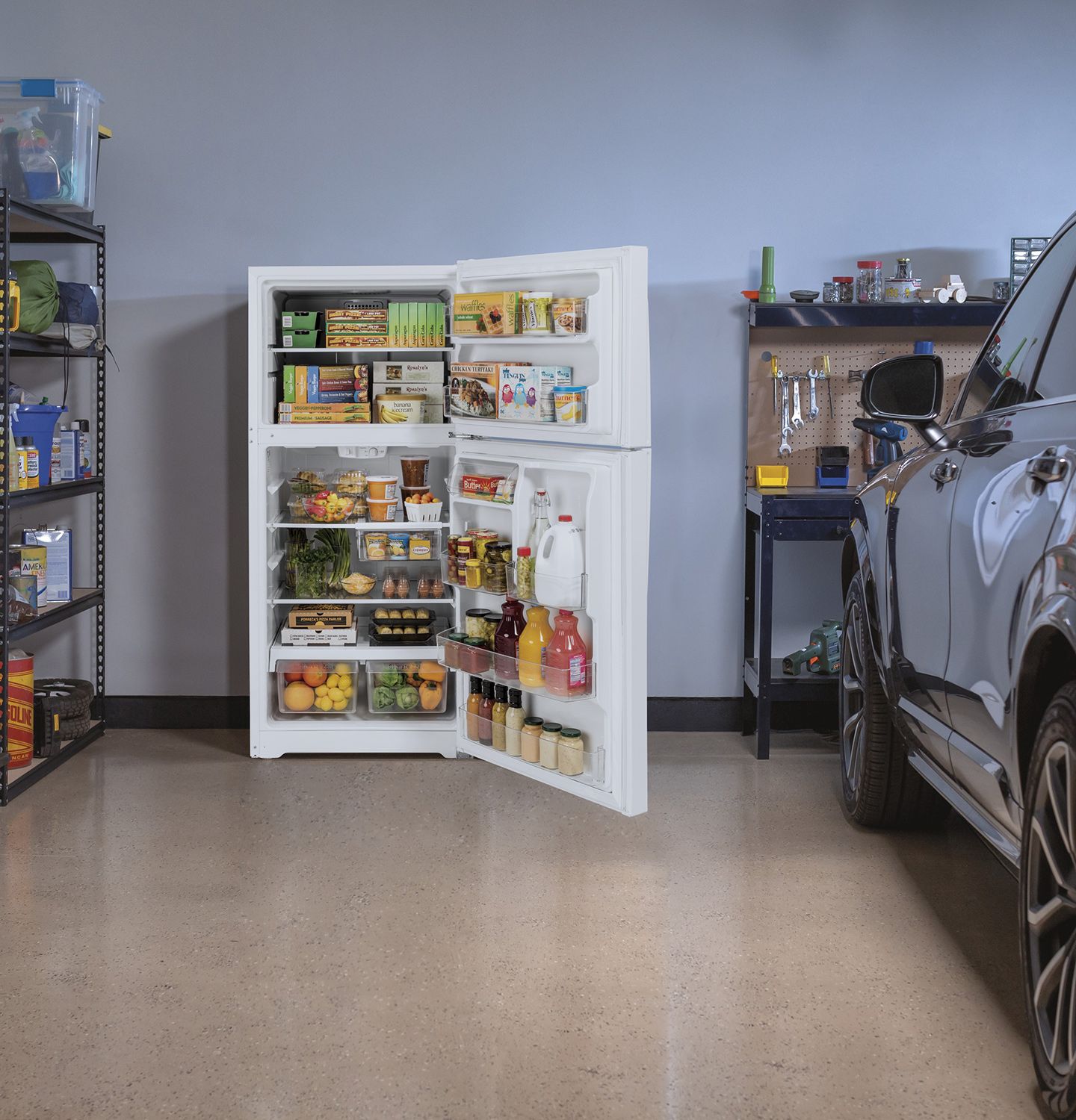 GE 19.2 Cu. Ft. White Garage Ready Top-Freezer Refrigerator