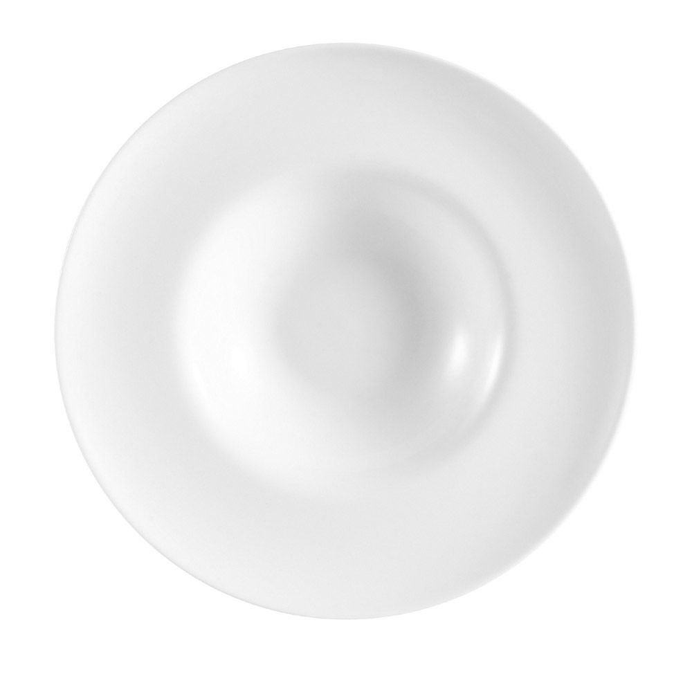 Paris， Flat Design Pasta Bowl 12 Oz. 11Dia. x 2-1/2H， Porcelain， Bone White