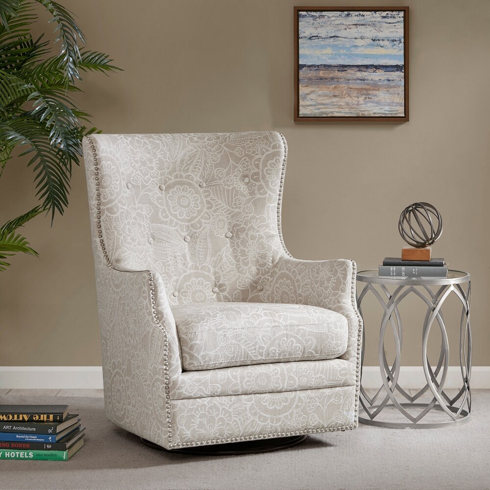 Madison Park Ella Cream 360 degrees Swivel Glider Chair