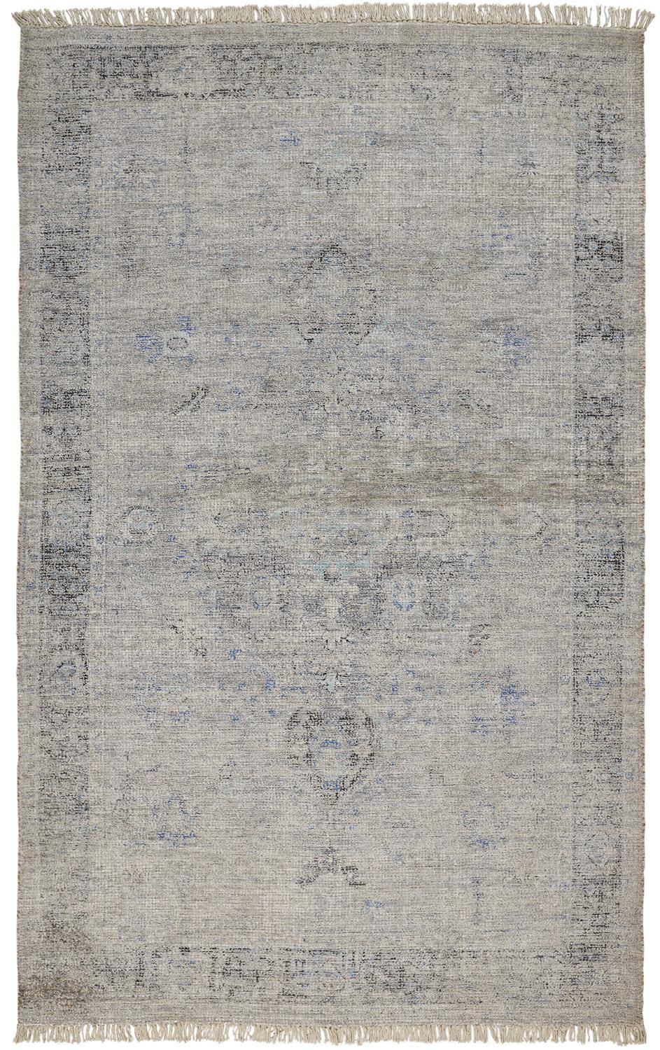 Ramey Gray and Blue Rug by BD Fine