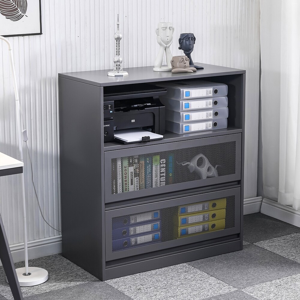 Large Modern Filing Cabinet 2 Drawers Lateral File Cabinet for home  office