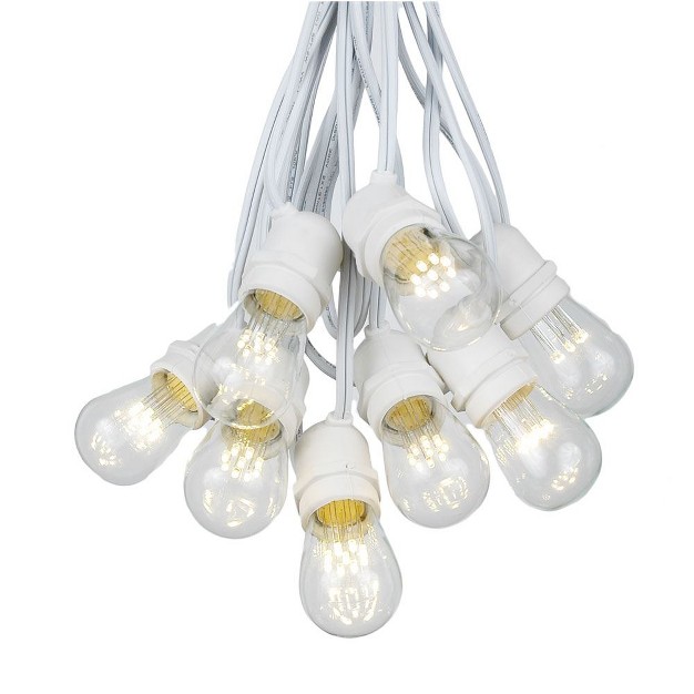 Novelty Lights Edison Outdoor String Lights With 50 In line Sockets White Wire 100 Feet