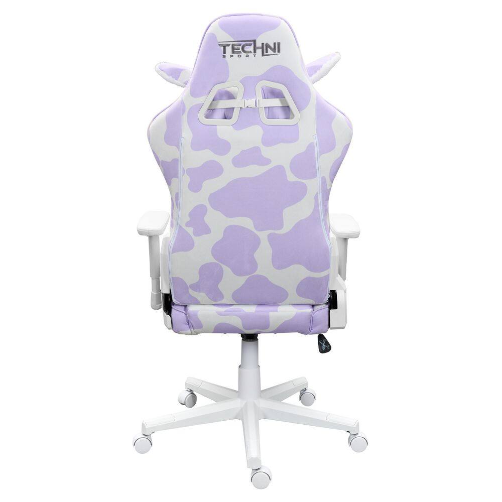 Techni Sport Cow Series TS85 Lavender Gaming Chair with Adjustable Arms RTA-TS85-LAV