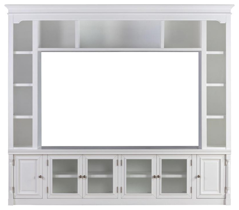 Virginia White Entertainment Center for TVs up to 75   Contemporary   Entertainment Centers And Tv Stands   by BisonOffice  Houzz