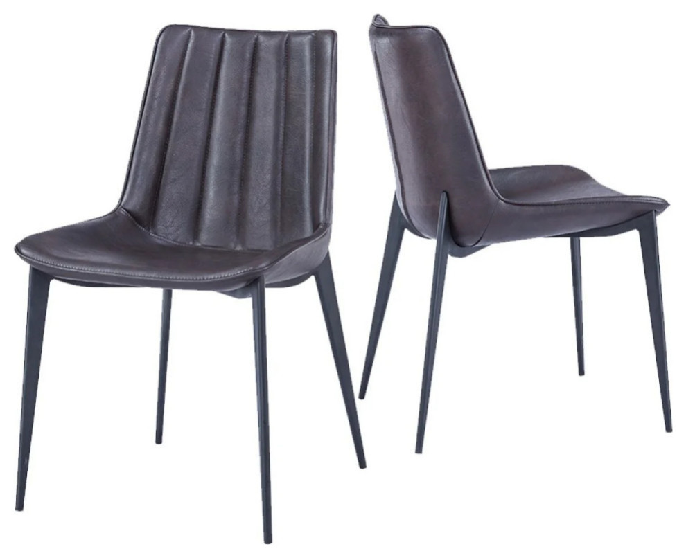 Alexios Modern Brown and Black Dining Chair  Set of 2   Midcentury   Dining Chairs   by Rustic Home Furniture Deco  Houzz