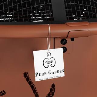 Pure Garden 32 in. W x 25 in. H Round Steel Wood Burning Outdoor Deep Fire Pit in Rugged Rust with Leaf Cutouts HW1500257