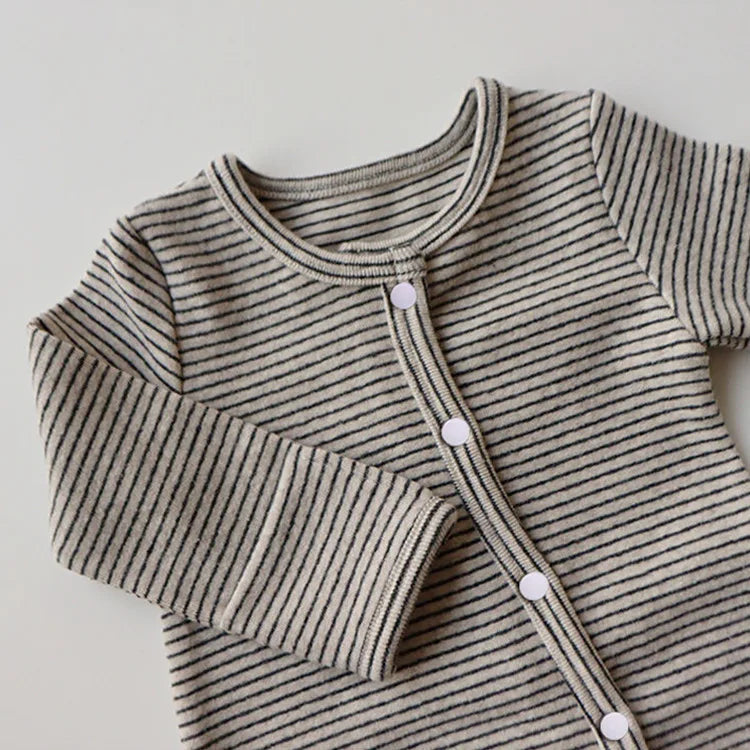 0-24M Newborn Kid Baby Boys Girls Winter Clothes Long Sleeve Striped Cotton Romper Cute Sweet Jumpsuit Baby Clothing Outfit