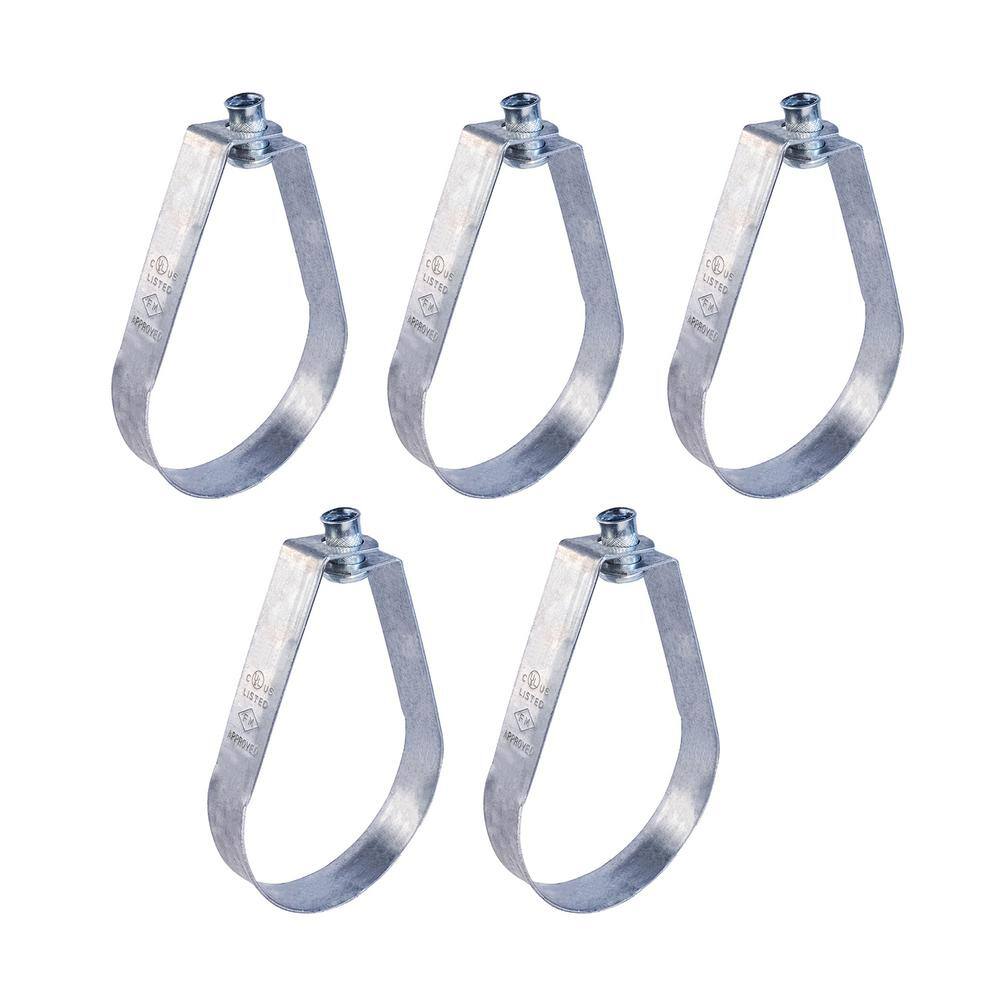 The Plumber's Choice 6 in. Swivel Loop Hanger for Vertical Pipe Support in Galvanized Steel (5-Pack) 06HSRNGP-5