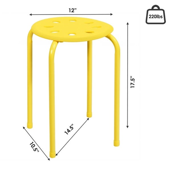 Set of 6 Portable Plastic Stack Stools - 14.5