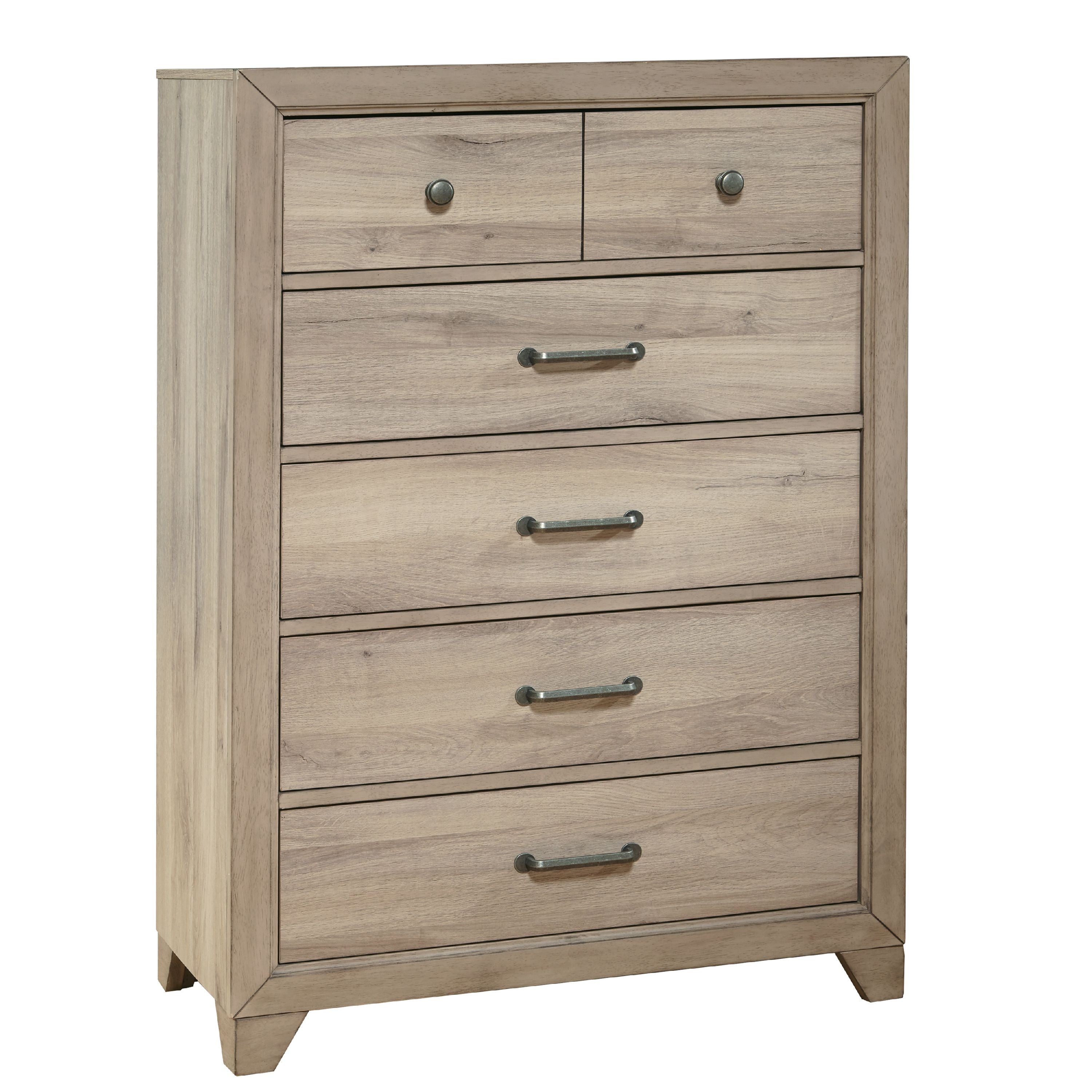 Home Meridian Kids 5 Drawer Vertical Chest in River Birch Brown