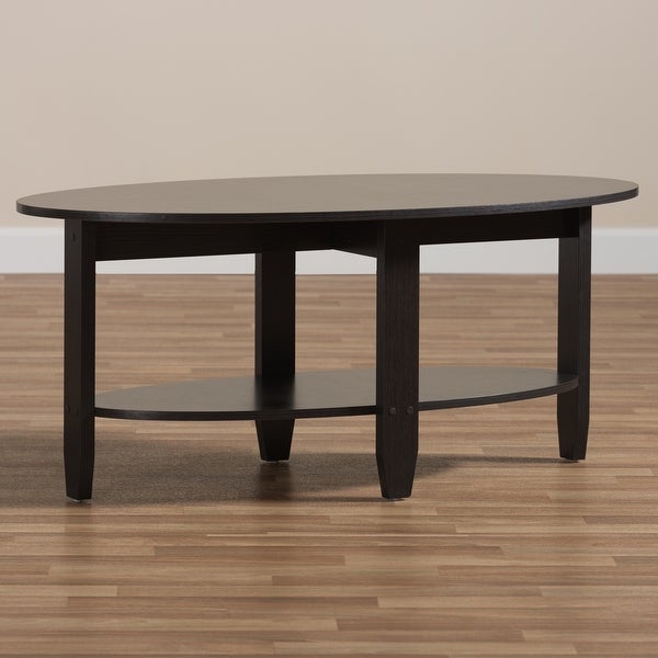 Urban Designs Alyson Wooden Coffee Table in Wenge Brown Finish - wood