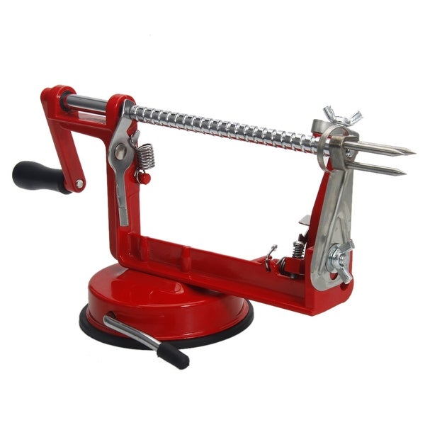 3-in-1 Hand-cranking Apple Peeler Slicer Peeler Red