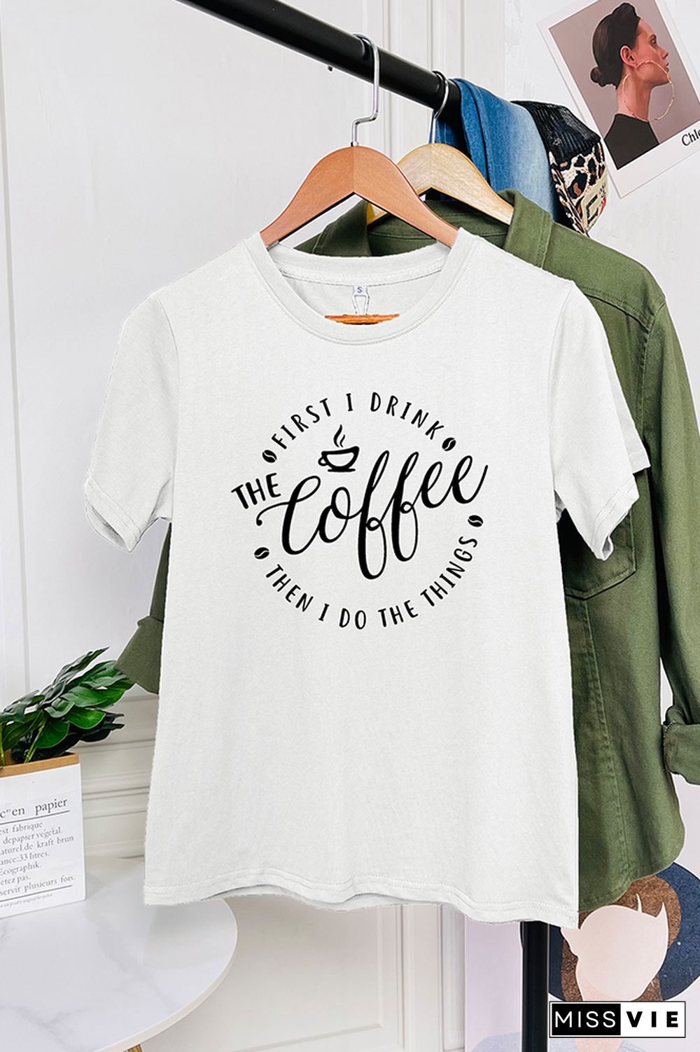 First i drink the coffee Short Sleeve Graphic Tee Wholesale