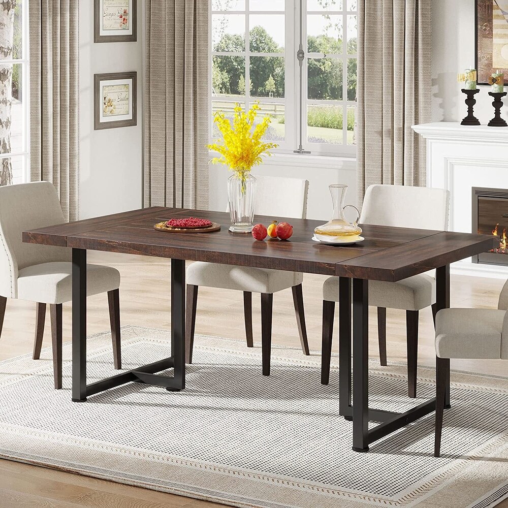 Industrial Rectangular 6 Seat Dining Table Kitchen Table for Dining Room Kitchen Home