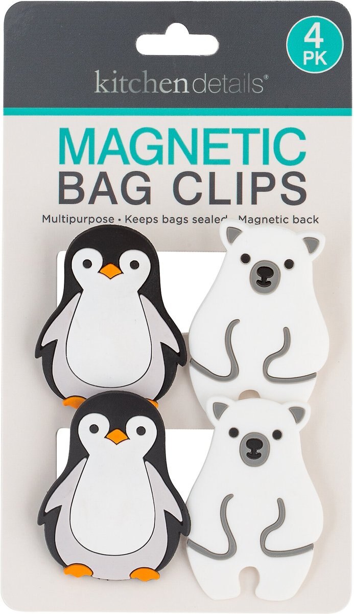 Kitchen Details 4 Pack Magnetic Multi Purpose Assorted Animals Clips， 4 count