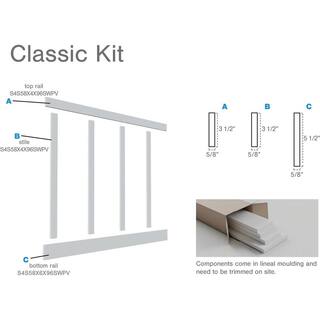 Ekena Millwork 56 in. X 58 in. X 96 in. Expanded Cellular PVC Classic Shaker Moulding Kit (for heights up to 56 in. H) WPKP56X03CS