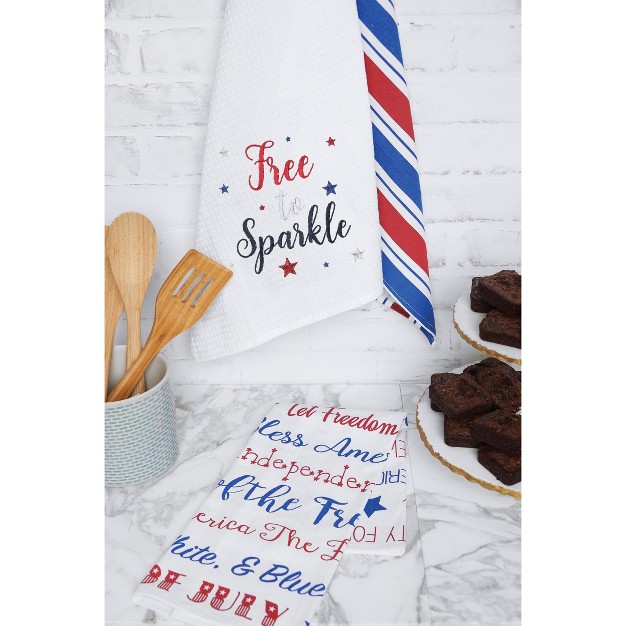 C amp f Home Free To Sparkle July 4th Cotton Waffle Weave Kitchen Towel