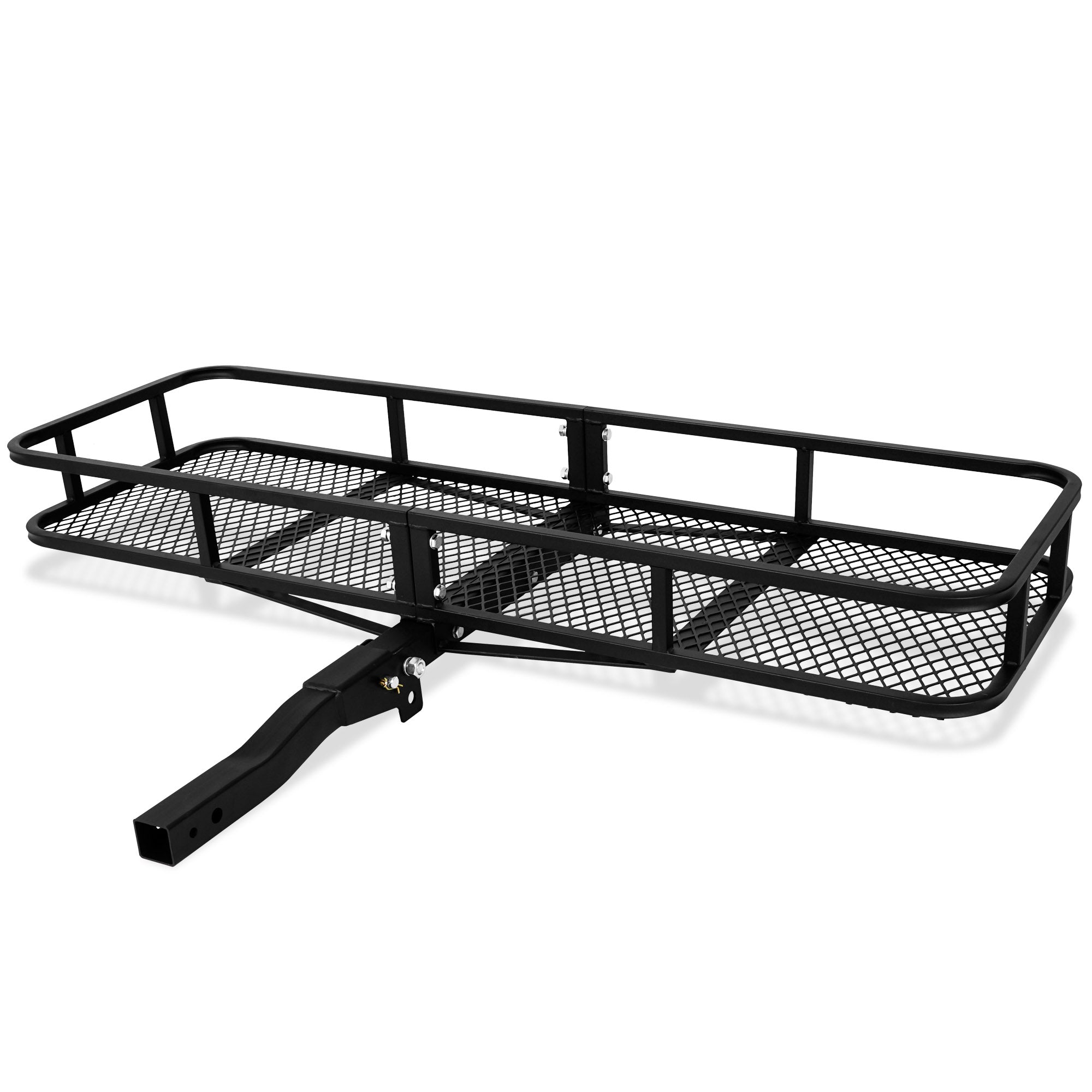 ARKSEN 60" x 24" x 6" Hitch Mount Folding Angled Shank Cargo Carrier With Cargo Net Fit 2" Receiver 500LBS Capacity