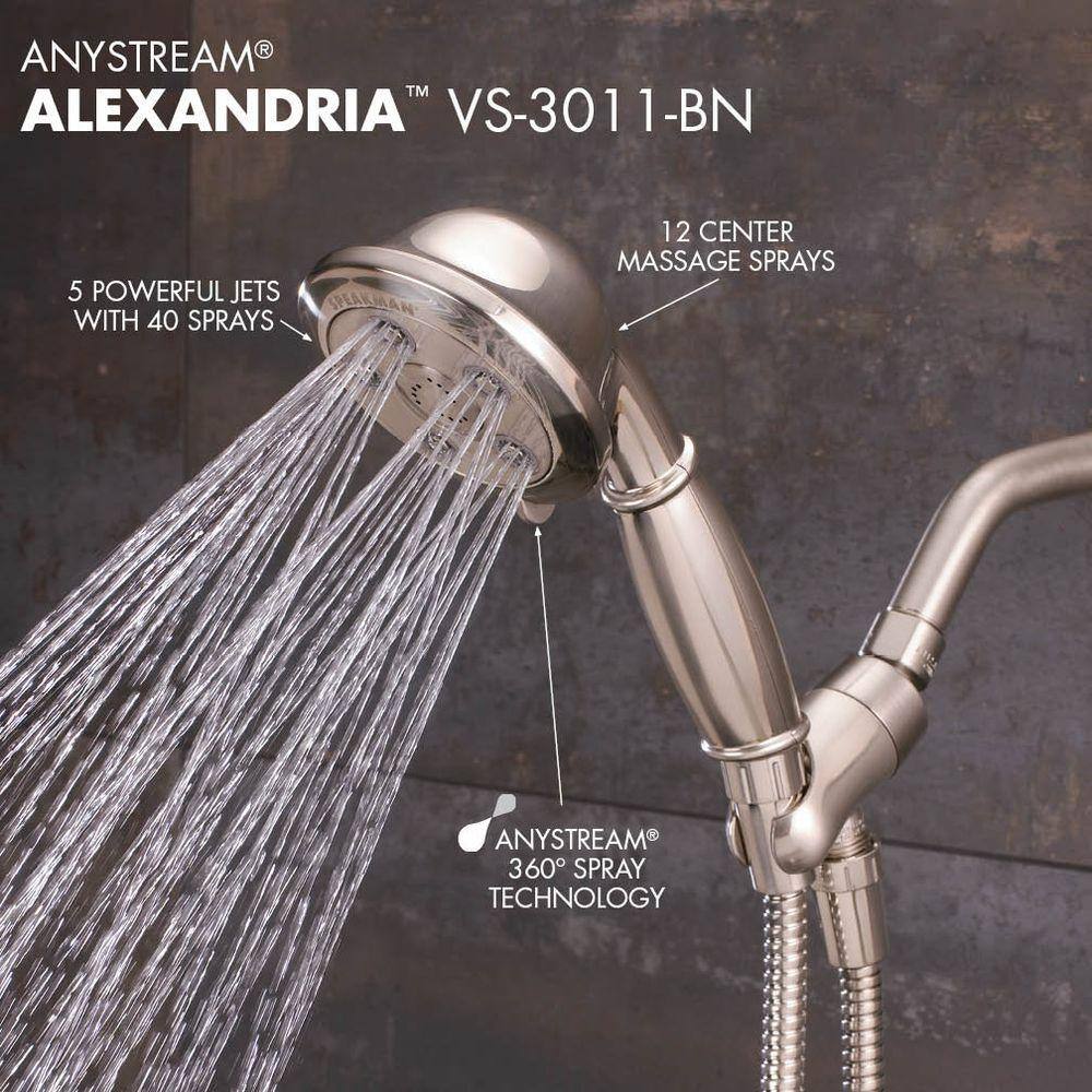 Speakman 3-Spray 4 in. Single Wall Mount Handheld Adjustable Shower Head in Brushed Nickel VS-3011-BN