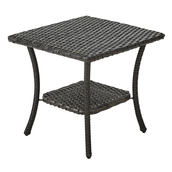 Outdoor Patio Side Table Rattan PE Wicker Table