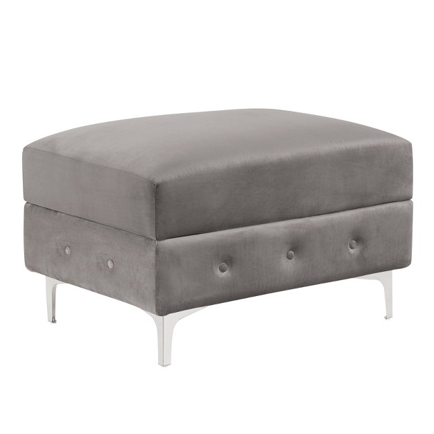 Elmhurst Glam Deep Button Tufted Ottoman Homes Inside Out