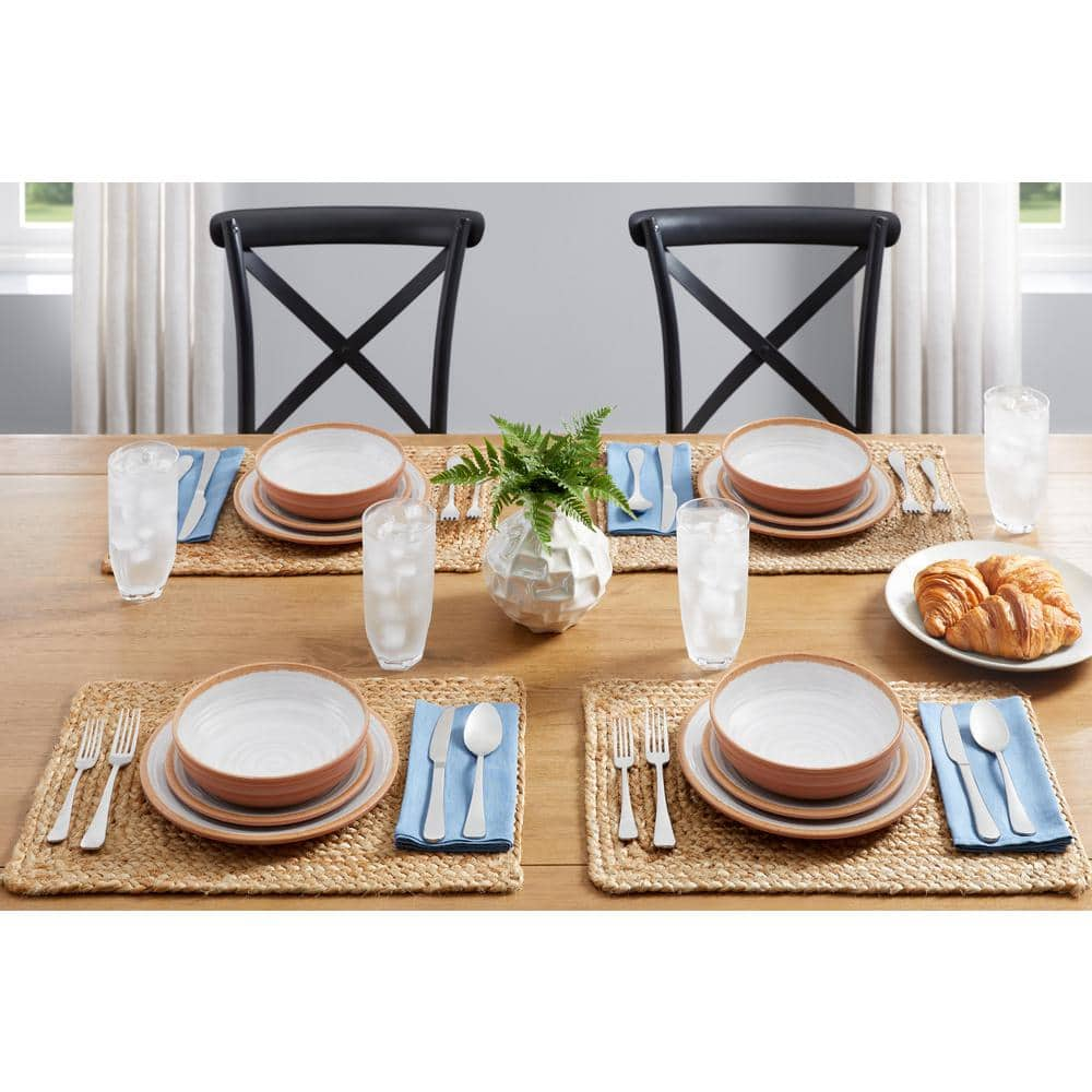 Home Decorators Collection Azria Melamine Dinnerware Set in Ivory (Service for 4) PAN1085MDSBI