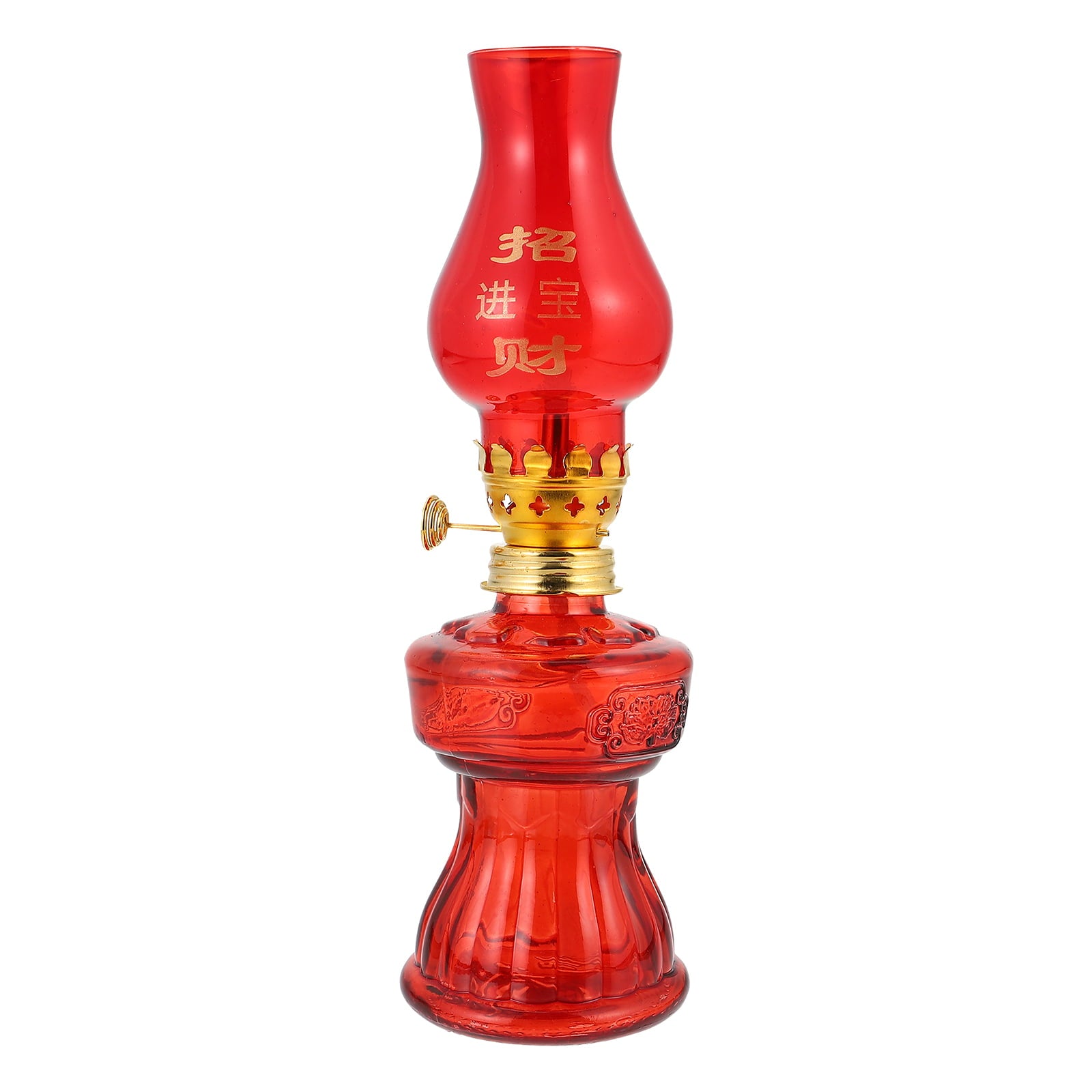 OUNONA 1pc Wedding Kerosene Lamp Home Kerosene Oil Lamp Chinese-style Red Oil Light