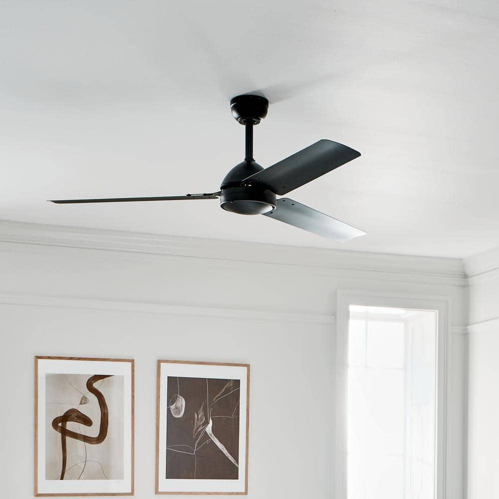 KICHLER Todo 56 in IndoorOutdoor Satin Black Downrod Mount Ceiling Fan with Wall Control