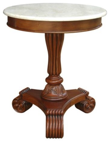 Bella Side Table w/ Marble Top   Victorian   Side Tables And End Tables   by Anderson Teak  Houzz