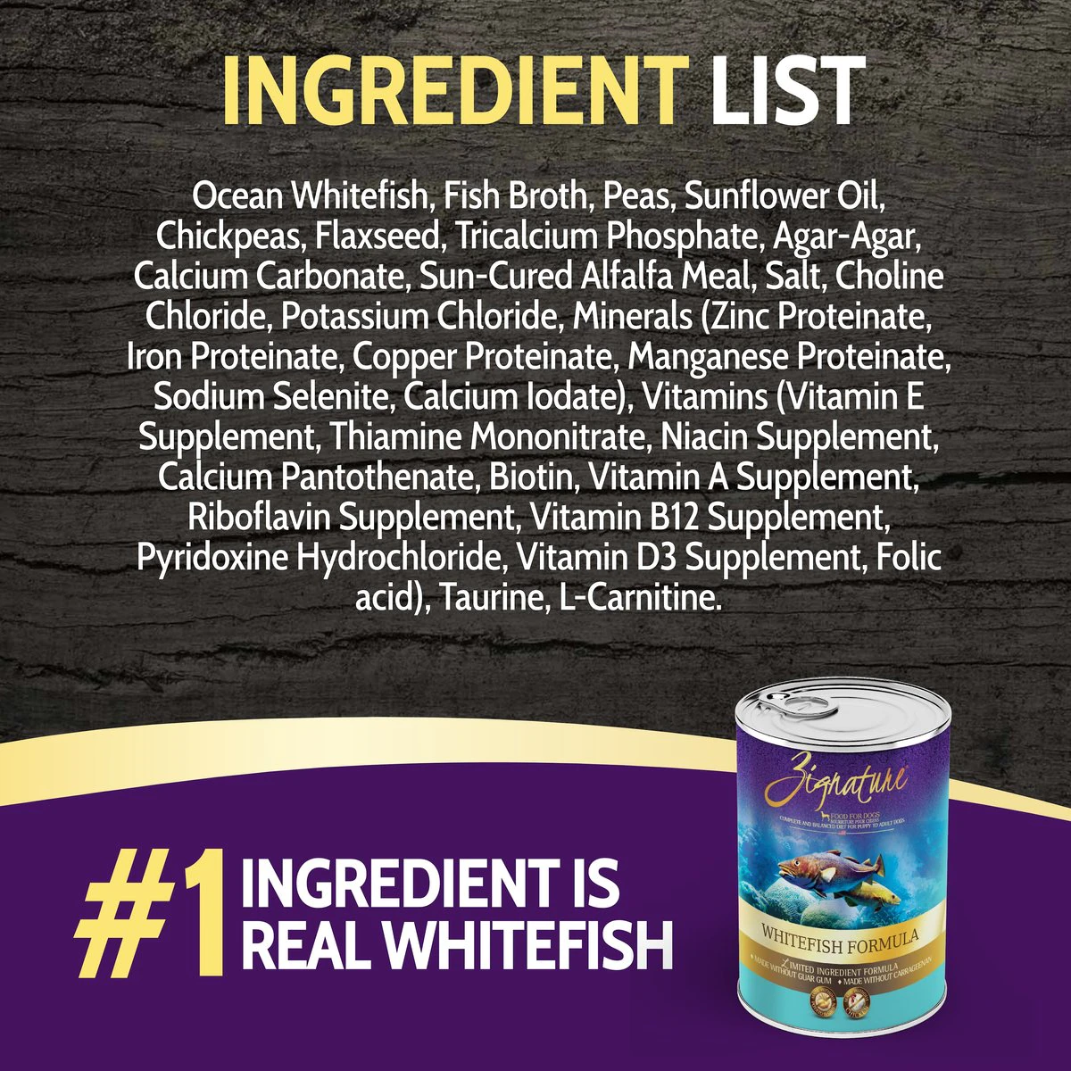 Zignature Whitefish Limited Ingredient Formula Grain-Free Canned Dog Food 13-oz case of 12