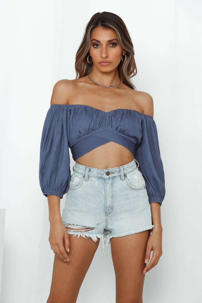 Living Doll Crop Top Midnight Blue