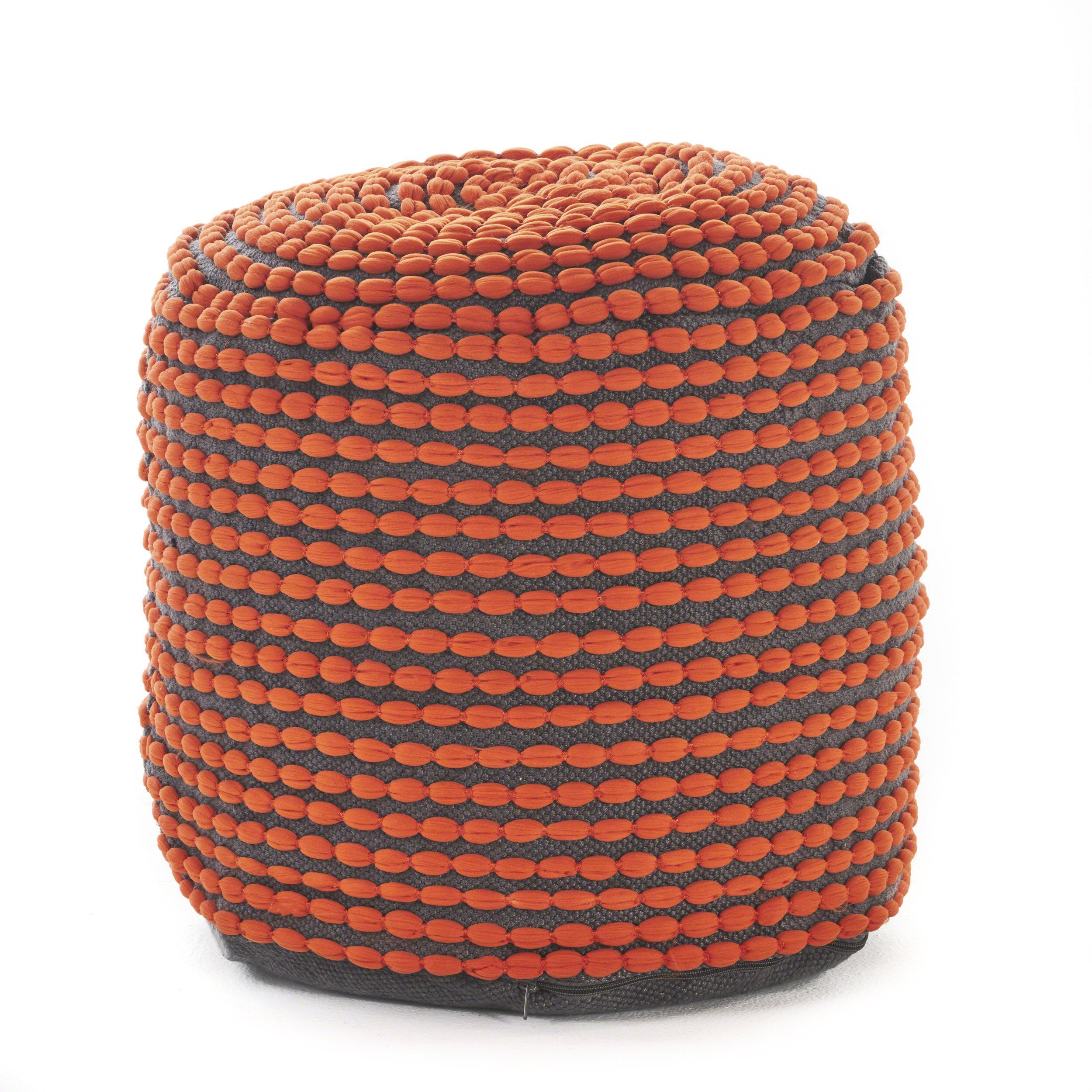 Rosalyn Handcrafted Modern Water-Resistant Fabric Ottoman Pouf