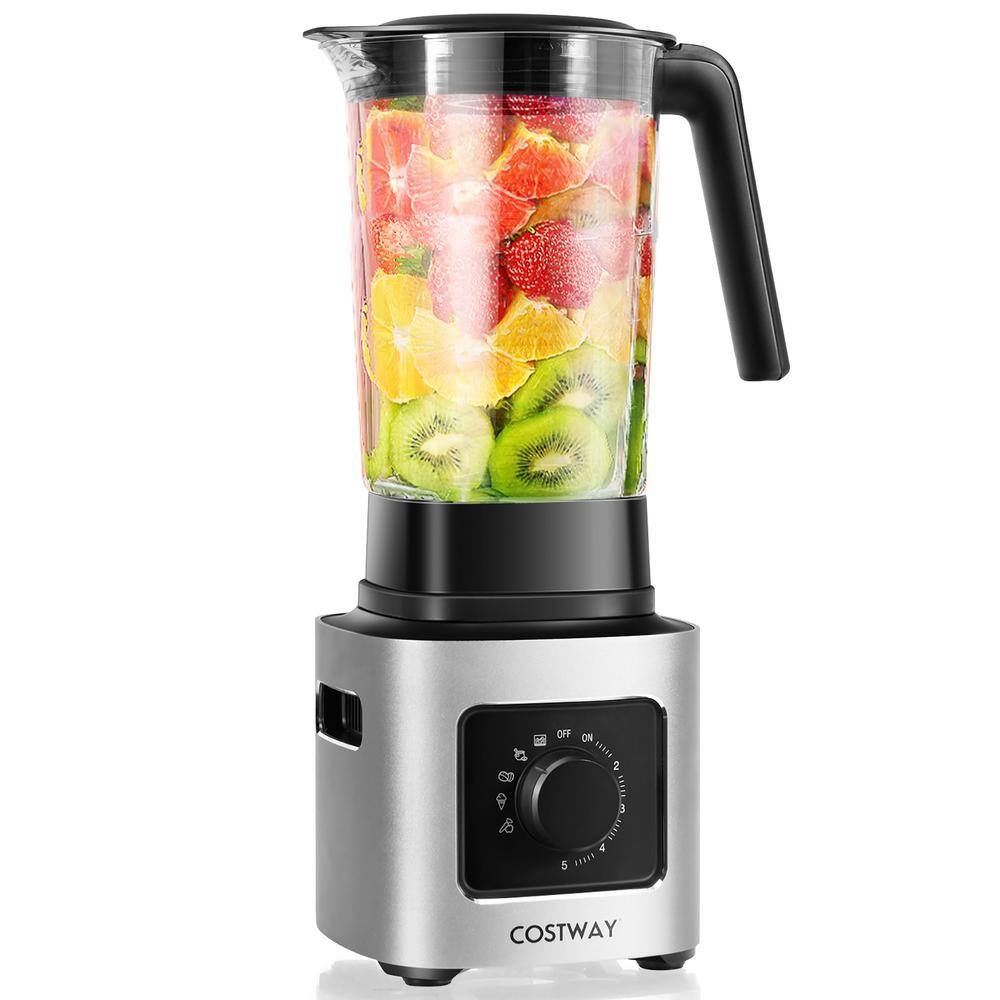 Costway 68 oz. 5-Speed Silver Countertop Smoothie Blender with 5-Presets and 68 oz. Tritan Jar ES10061US-SL