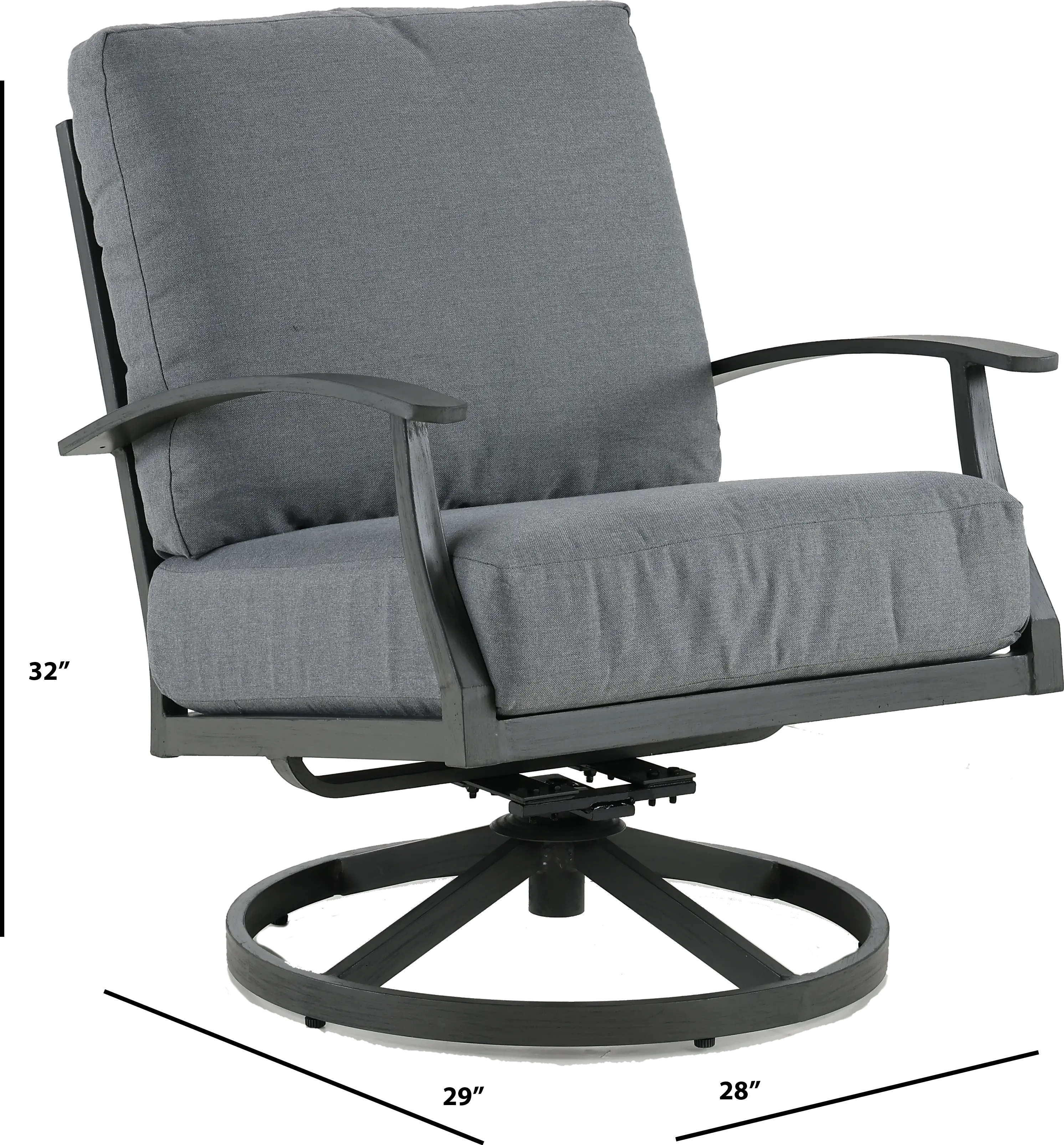 West Lake Gray Patio Swivel Patio Chair