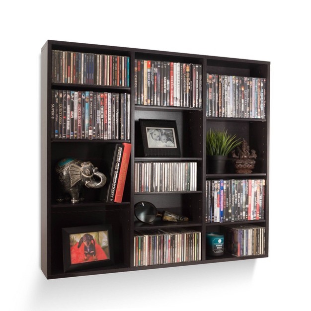 Oskar 540 Wall Mounted Media Storage Cabinet Espresso Atlantic