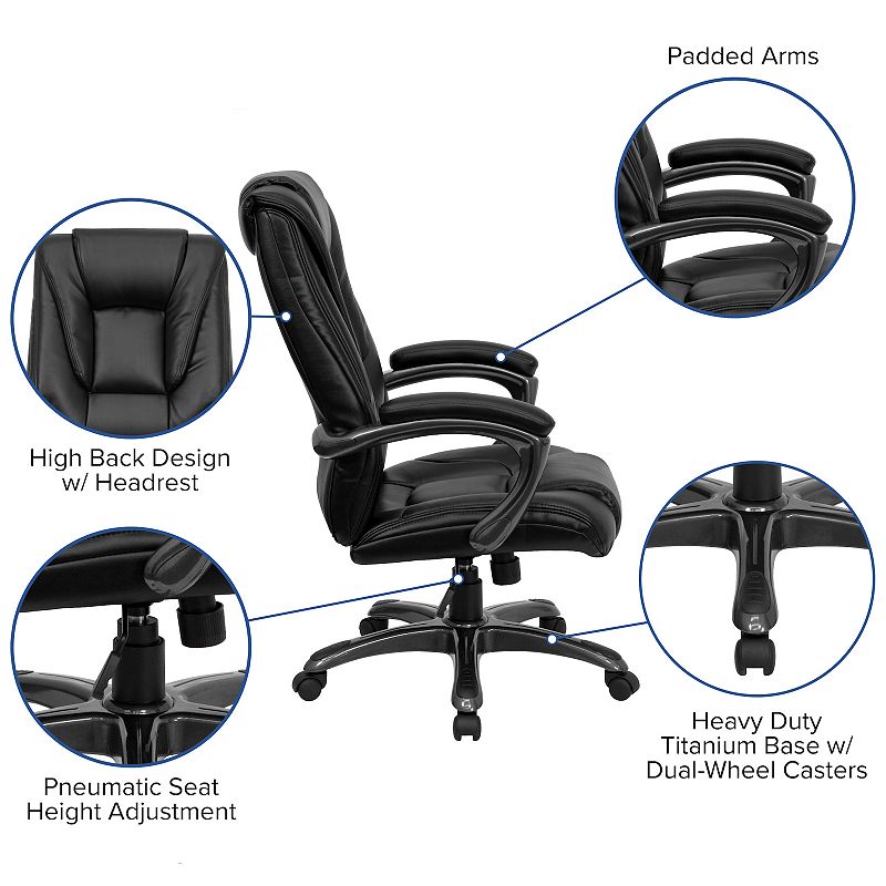 Flash Furniture Oma High Back LeatherSoft Swivel Ergonomic Office Chair