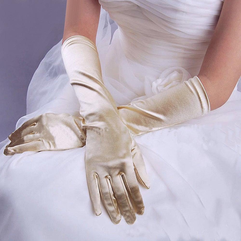 Womens Satin Long Gloves