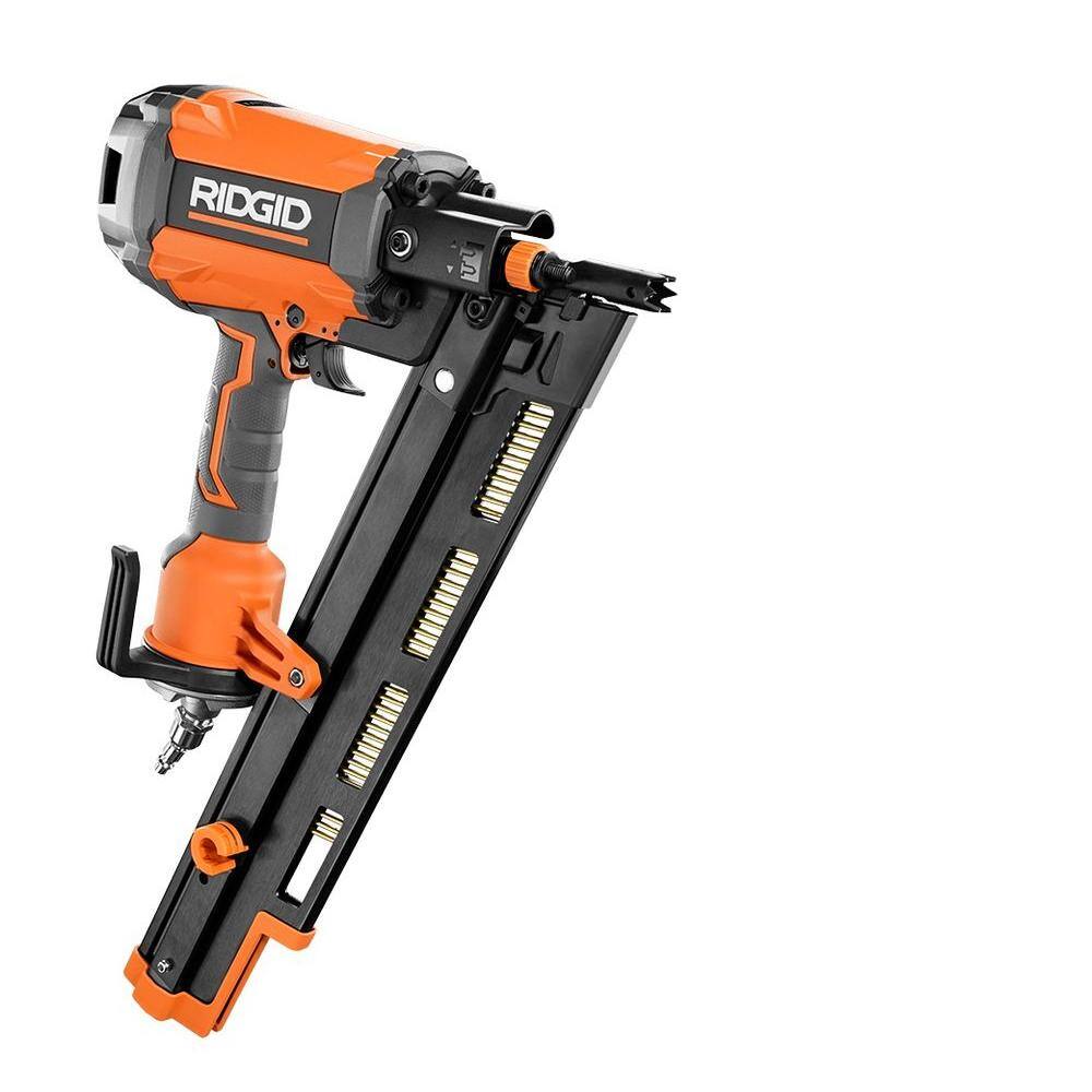 RIDGID Pneumatic 21-Degree 3-12 in. Round Head Framing Nailer R350RHF