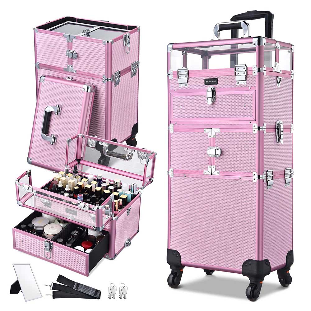 Byootique 2in1 Rolling Makeup Case Nail Polish Organizer Case