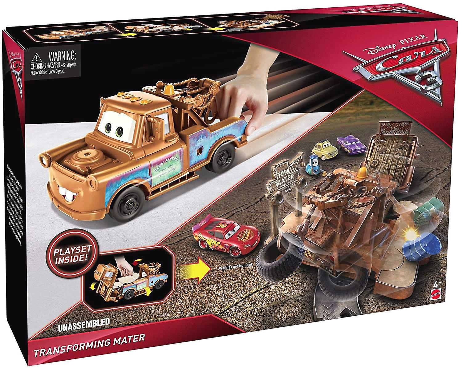 Disney Pixar Cars 3 Cars Transforming Mater Tow Net Playset