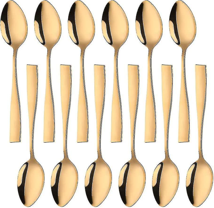 Dessert Spoons， 12-pack， Gold