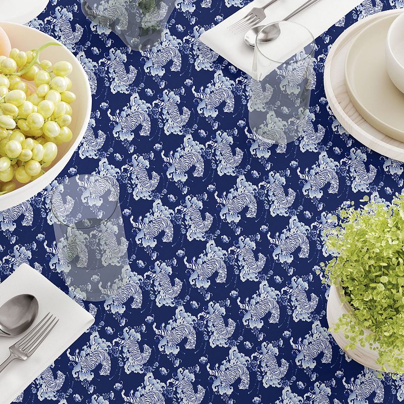 Square Tablecloth， 100% Cotton， 52x52， Floral 186